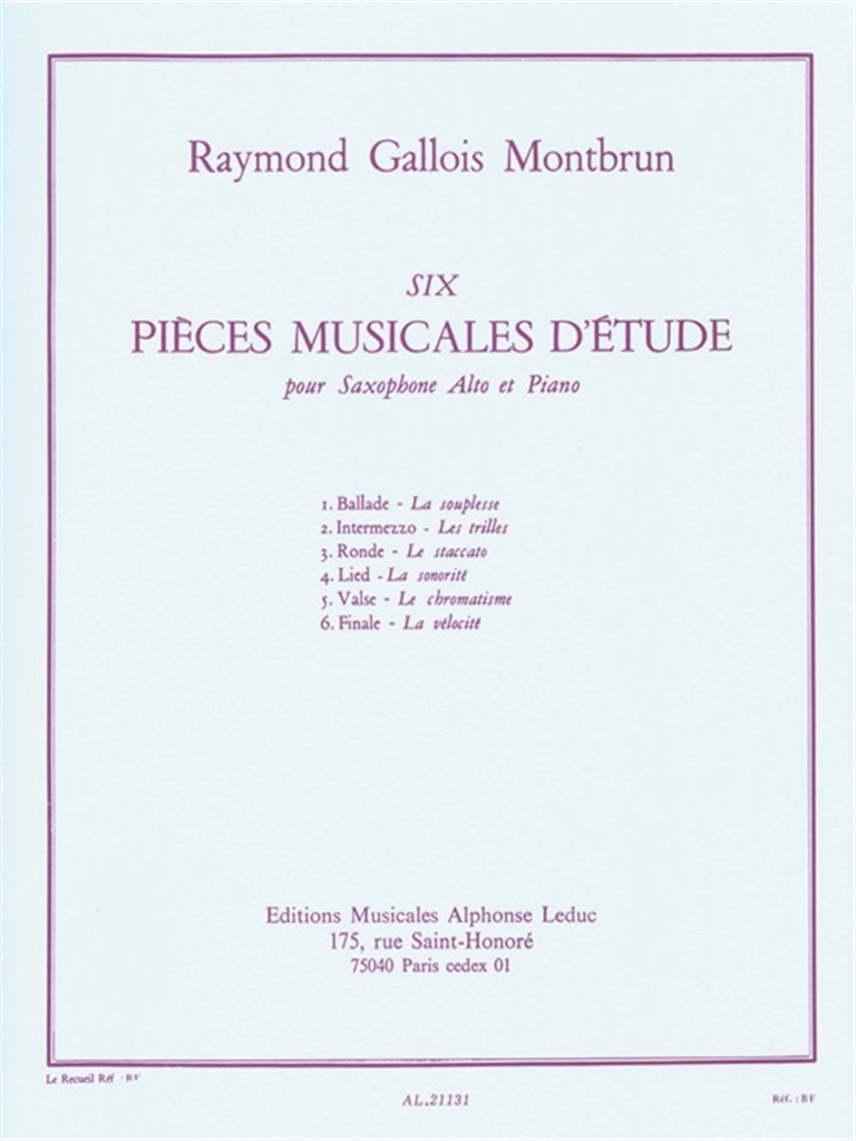 Six pièces musicales d'étude